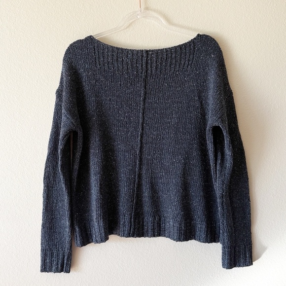 Eileen Fisher Silk Blend Boatneck Knit Speckled Pullover Sweater - Picture 5 of 7